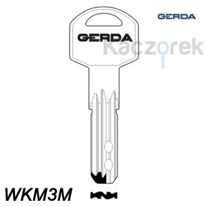 Gerda 025 - klucz surowy - WKM3M - 2 nawierty